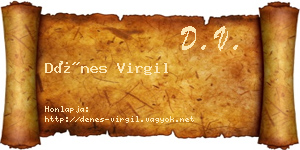 Dénes Virgil névjegykártya
